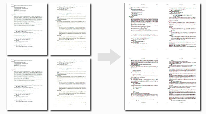 Merge multiple pages into one page in a single PDF