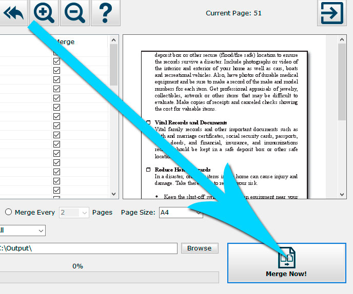 Merge PDF pages into one page