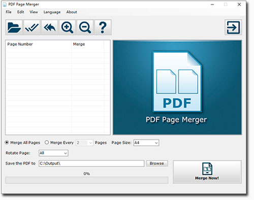 PDF Page Merger Screenshot